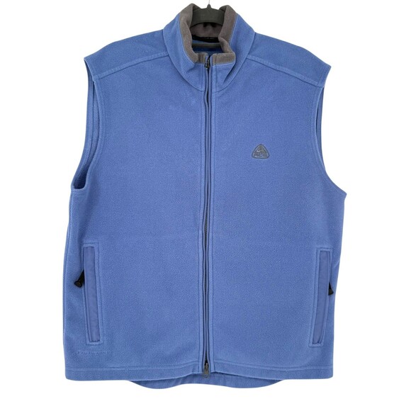 Vintage Nike ACG Vest Women’s XL Blue Therma-Fit Fleece 2-Way Zip Pockets 90s - Picture 2 of 10